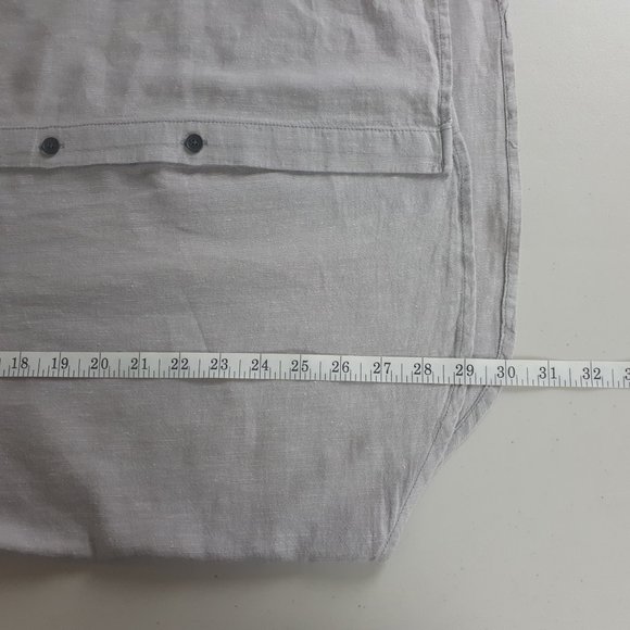 Howe Gray Short Sleeve Cotton Linen Shirt - Picture 9 of 13